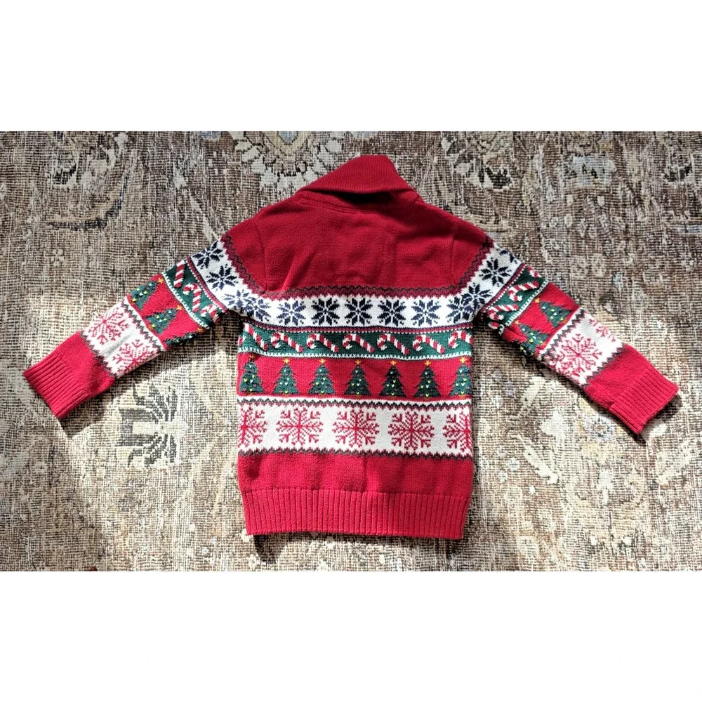 The Children’s Place Christmas Tree Sweater 3T Toddler Holiday Knit Red Festive